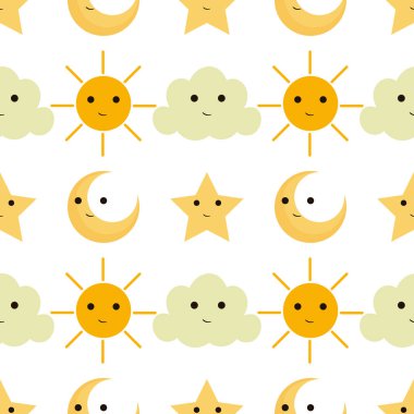 Bulutların, güneşin, ayın ve yıldızların kusursuz deseni