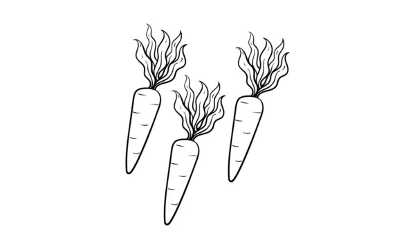 Zanahoria Dibujada Mano Con Tema Dibujado Mano — Vector de stock