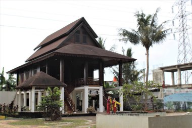 Jakarta, Endonezya-23 Nisan 2023 Anıt Taman Mini Endonezya İndah Anjungan Gorontalo