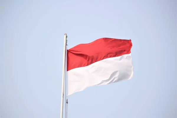 Индонезийский Флаг Красный Белый — стоковое фото