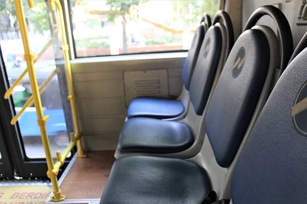 Jakarta Indonesien Juni 2023 Transjakarta Bussitze Mit Dem Thema Transjakarta — Stockfoto