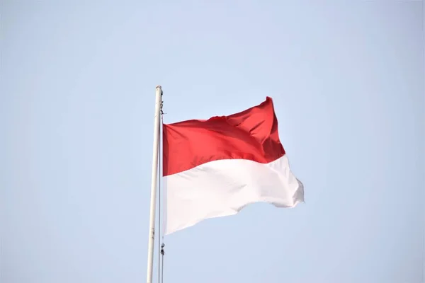 Flaga Indonezyjska Czerwono Biała — Zdjęcie stockowe