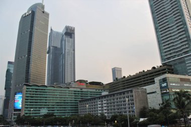 Jakarta, Endonezya-18 Haziran 2023: Bundaran 'ın öğleden sonraki manzarası