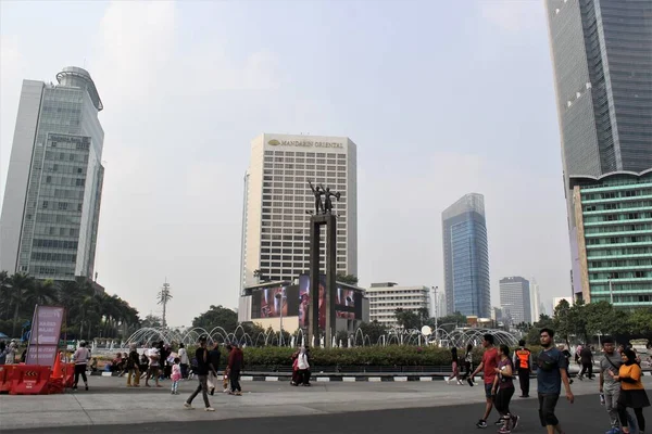 Jakarta Indonesia Giugno 2023 Bundaran View Nel Pomeriggio — Foto Stock