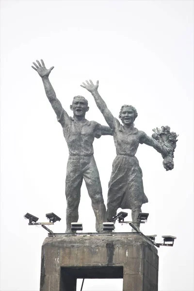 Jakarta Indonesia June 2023 Selamat Datang Statue Bundaran Hotel Indonesia — Stock Photo, Image