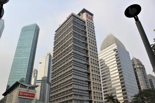 stock image Jakarta, Indonesia-18 June 2023 : view of sudirman street