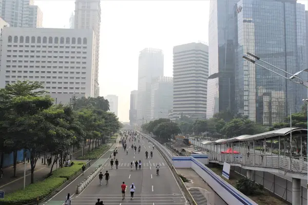 Джакарта Индонезия Июня 2023 Года Вид Улицу Судирмана — стоковое фото