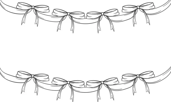 Hand Drawn Ribbon Tama Decoration — Stock Vector