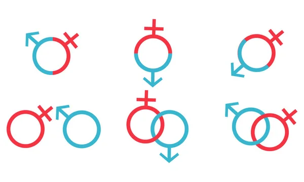 Verzameling Van Mannelijke Vrouwelijke Gensymbolen Illustratie2 — Stockvector
