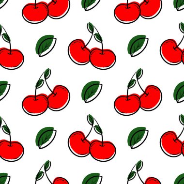 kiraz meyveli el dikişsiz desen 3