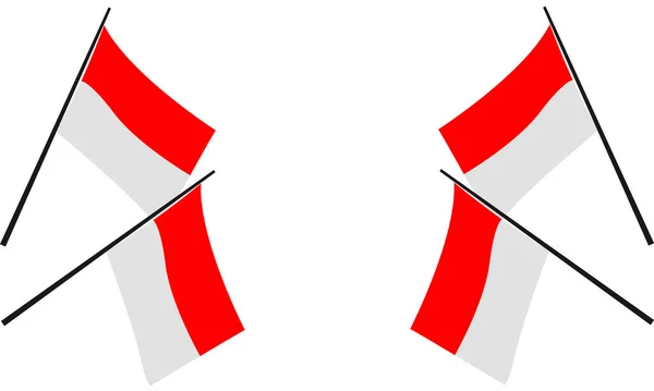 Απεικόνιση Της Κόκκινης Και Της Λευκής Σημαίας — Διανυσματικό Αρχείο