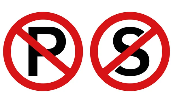 警告标志禁止停车禁止停车 — 图库矢量图片