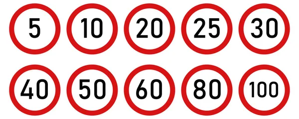 Znak Maksymalnej Prędkości Granicznej — Wektor stockowy