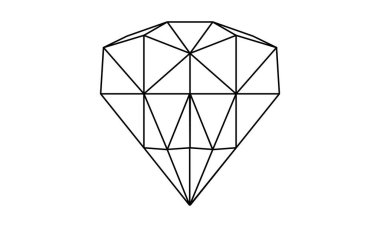 Beyaz arkaplanda elmas çizgisi