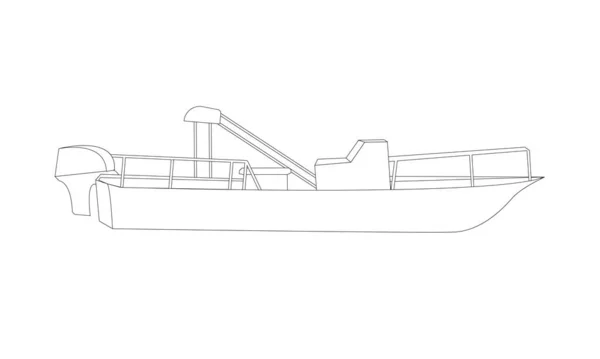 Beskrivning Fiskebåt — Stock vektor