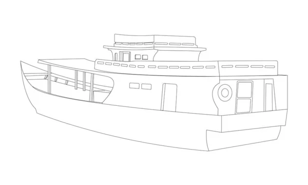 Schema Una Barca Pesca3 — Vettoriale Stock