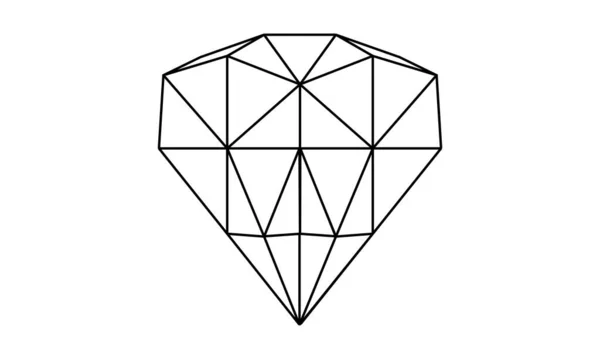 Diamant Umriss Auf Weißem Hintergrund — Stockvektor