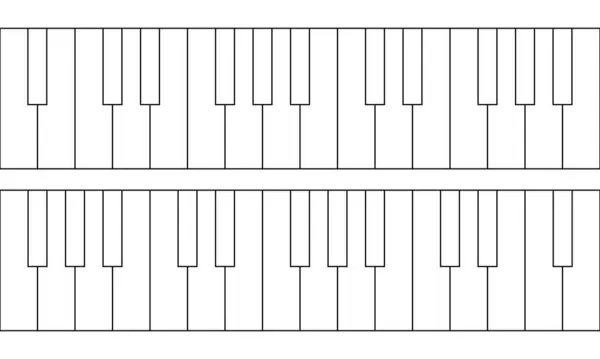 Skissera Piano Tangentbord Bakgrund — Stock vektor