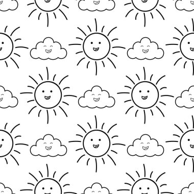 Dikişsiz desen, sun ve bulutlar
