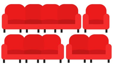 Kırmızı bir kanepenin çizimi