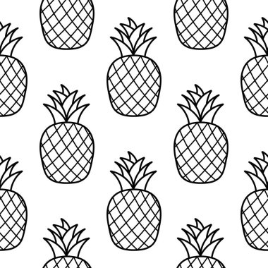 Elle çizilen ananas meyvesinin kusursuz deseni
