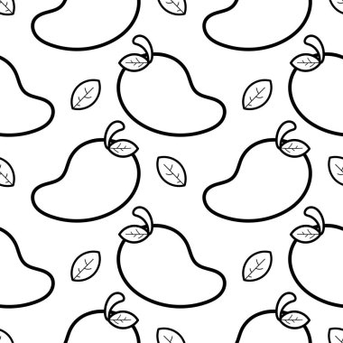 Elle çizilmiş mango meyvesinin kusursuz deseni