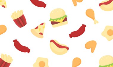 Fast food arka plan beyaz arka plan üzerinde