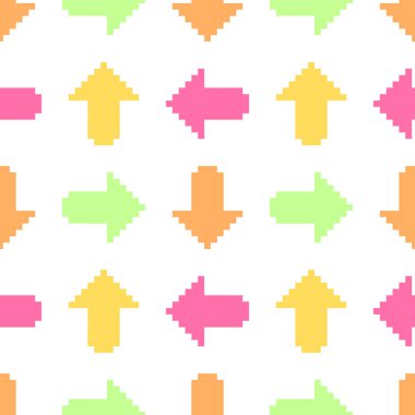 Renkli piksel ok işaretlerinin kusursuz deseni