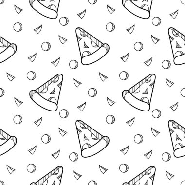 Pizzacı el beyaz arka planda kusursuz desen çizdi