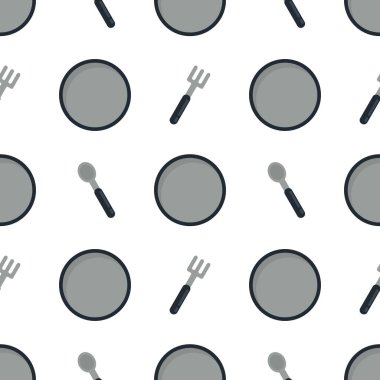 Beyaz arkaplanda çatal bıçak deseni yok