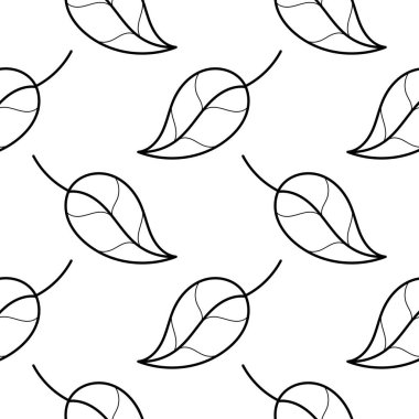 Beyaz arkaplanda sonbahar temalı, düşen yaprakların pürüzsüz deseni