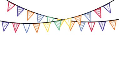 Renkli pankart tasarımlı doğum günü temalı arkaplan