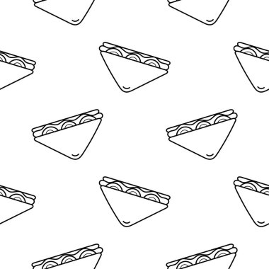 sandwich hand drawn seamless pattern on white background