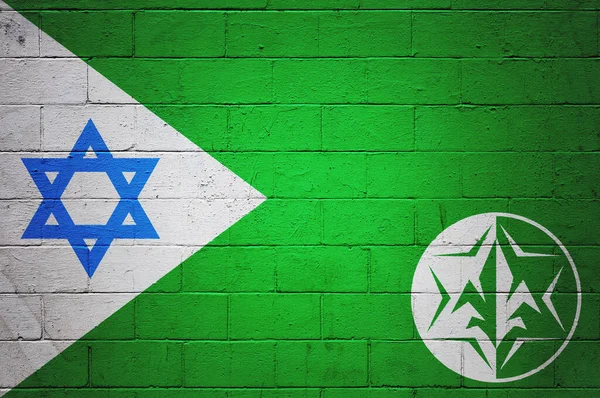 Flagga Från Israels Militära Underrättelsetjänst Målad Tegelvägg Det Israels Försvarsmakts — Stockfoto