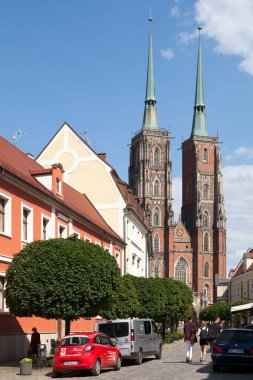 Wroclaw, Polonya - Haziran 05 - Haziran 2019: Vaftizci Aziz John Katedrali, Wroclaw Katolik Başpiskoposluğunun başkentidir..