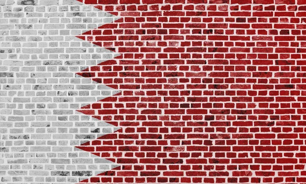 Close Een Bakstenen Muur Met Daarop Vlag Van Bahrein Geschilderd — Stockfoto