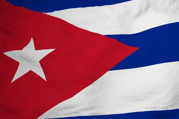 Volledige Frame Close Van Een Golvende Vlag Van Cuba Rendering — Stockfoto