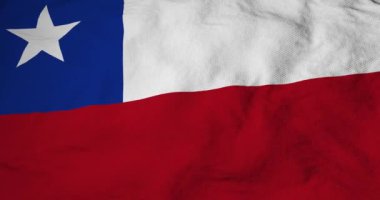 Şili bayrağının 3D görüntülerinde tam kare yakın plan görüntüsü.