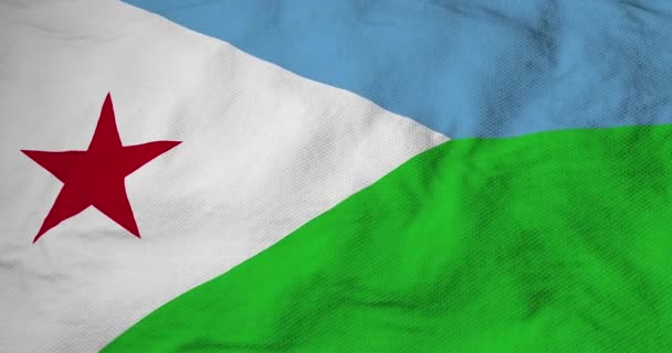 Full Frame Close Bandeira Acenando Djibouti Renderização — Vídeo de Stock