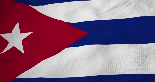 在3D渲染中古巴挥动国旗的全景特写 — 图库视频影像