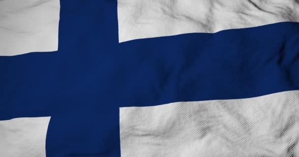 3D渲染中芬兰挥动国旗的全景特写 — 图库视频影像