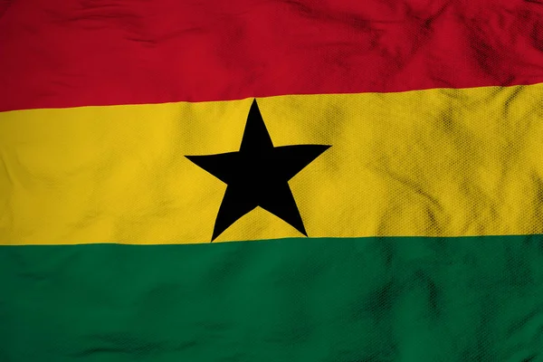 Primer Plano Cuadro Completo Una Bandera Ondeante Ghana Renderizado — Foto de Stock