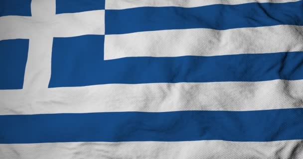 Volledige Frame Close Van Golvende Vlag Van Griekenland Rendering — Stockvideo