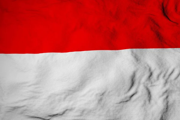3D渲染中印度尼西亚挥动国旗的全景特写 — 图库照片