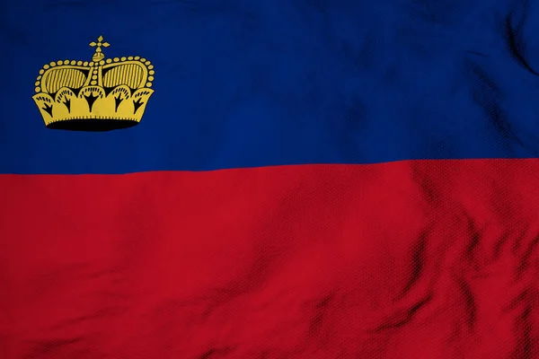 Enquadramento Completo Close Uma Bandeira Ondulante Liechtenstein Renderização — Fotografia de Stock
