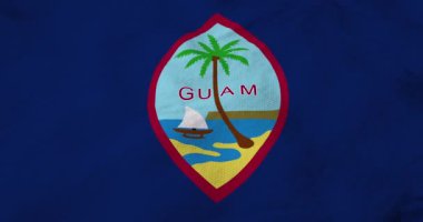 Guam 'ın bayrağını 3 boyutlu olarak dalgalandırmak için tam kare yakın çekim.