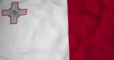 Malta bayrağının 3 boyutlu görüntülemesinde tam kare yakın plan görüntüsü.