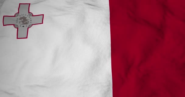 Malta Bayrağının Boyutlu Görüntülemesinde Tam Kare Yakın Plan Görüntüsü — Stok video