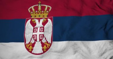 Waving flag of Serbia in 3D rendering