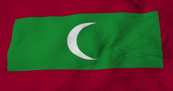 Waving Flag Maldives Rendering — Stockvideo